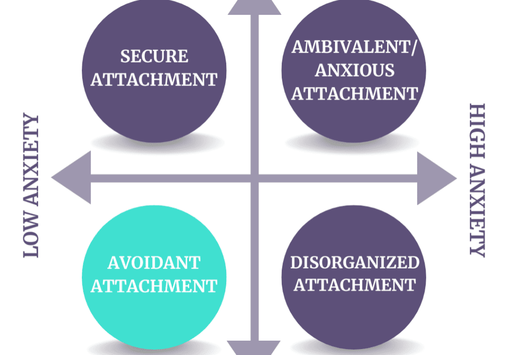 A diagram of four different types of attachment.