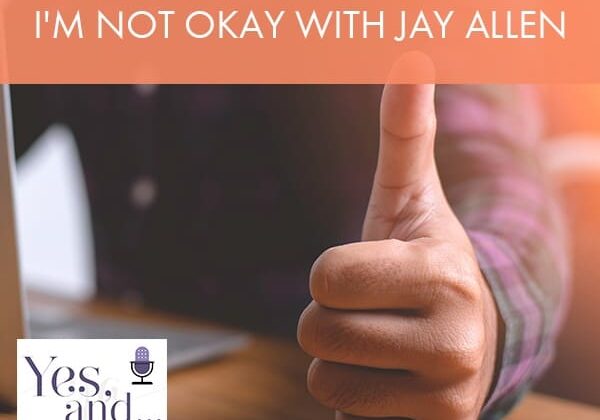 A person giving thumbs up with text that reads " combat ptsd : it's okay to say i 'm not okay with jay allen ".